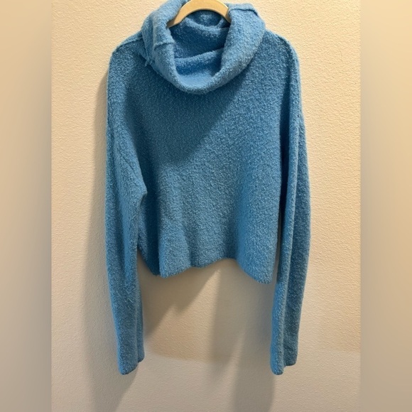 Free People Women's Stormy Cowl Neck Pullover, Size M, Blue - Picture 7 of 10